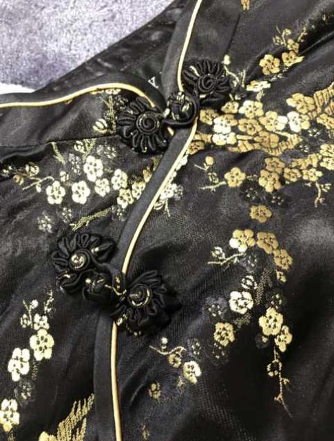 ハロウィン〓コスプレ〓黒gold箔スリットチャイナドレス(M〜L)美品 < 女性ファッション ハロウィン〓コスプレ〓黒gold箔スリットチャイナドレス(M〜L)美品 < 女性ファッションの