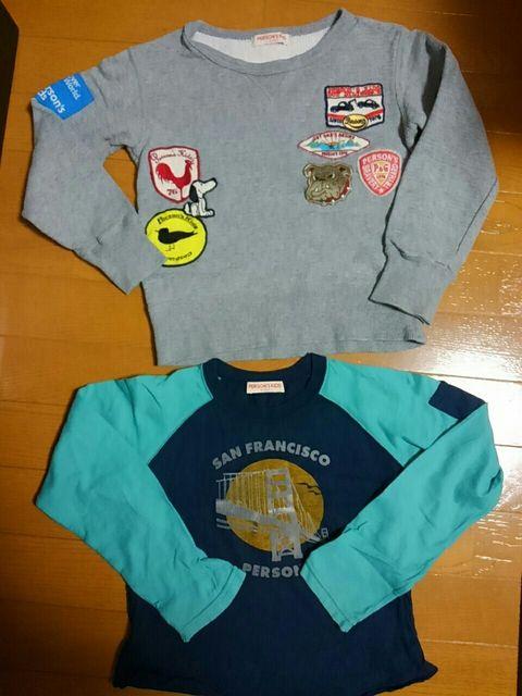 ☆美品☆パーソンズ☆トレーナー&長袖Tシャツ 2点セット☆110120 < キッズ/ベビー  ☆美品☆パーソンズ☆トレーナー&長袖Tシャツ 2点セット☆110120  < キッズ/ベビーの