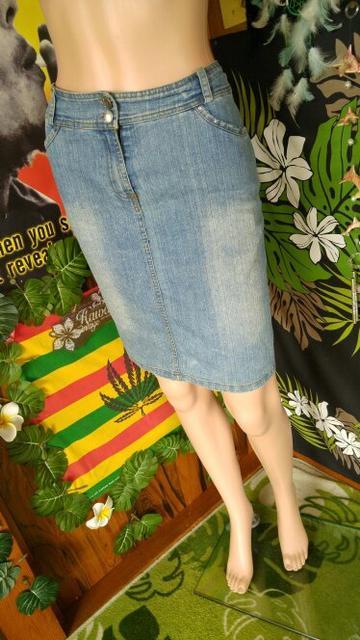 大きいサイズ★キラストーン付&深スリット入★デニムスカート < 女性ファッション  大きいサイズ★キラストーン付&深スリット入★デニムスカート  < 女性ファッションの