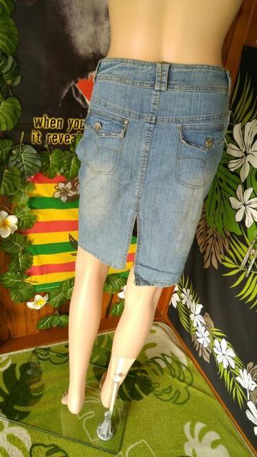 大きいサイズ★キラストーン付&深スリット入★デニムスカート < 女性ファッション  大きいサイズ★キラストーン付&深スリット入★デニムスカート < 女性ファッションの