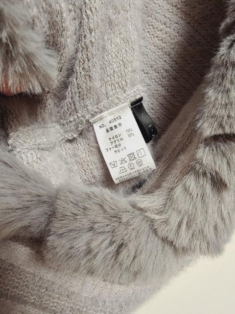 新品 VIANTE ラビットファー グレー ボレロ ニットコート < 女性ファッション  新品 VIANTE ラビットファー グレー ボレロ ニットコート < 女性ファッションの