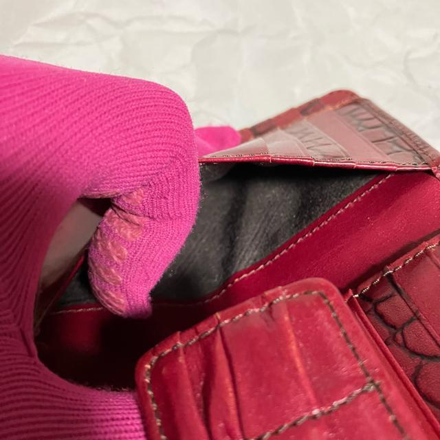 【Dakota / ダコタ】 クロコ型押し レザー / 手帳型 カードケース 赤 < ブランド 【Dakota / ダコタ】 クロコ型押し レザー / 手帳型 カードケース 赤 < ブランドの