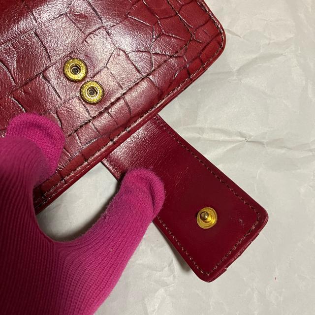 【Dakota / ダコタ】 クロコ型押し レザー / 手帳型 カードケース 赤 < ブランド 【Dakota / ダコタ】 クロコ型押し レザー / 手帳型 カードケース 赤 < ブランドの