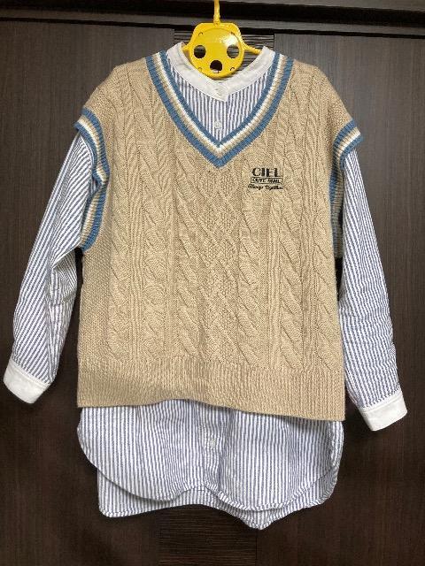 sugar spoonフレアジーンズ/season reason by Lin&Redストライプシャツ/ベスト(おまけ) < ブランド sugar spoonフレアジーンズ/season reason by Lin&Redストライプシャツ/ベスト(おまけ) < ブランドの