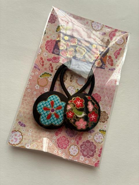 ハンドメイド ヘアゴム くるみボタン 和柄 2.7ミリ < 女性ファッション ハンドメイド ヘアゴム くるみボタン 和柄 2.7ミリ < 女性ファッションの