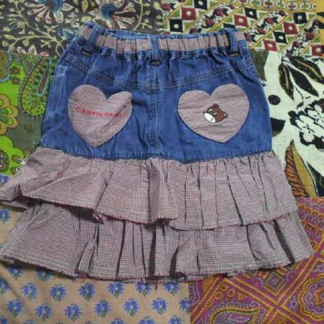 キッズCASTELBAJACデニム チェックフリル 切りっぱなしスカート100p < キッズ/ベビー キッズCASTELBAJACデニム チェックフリル 切りっぱなしスカート100p < キッズ/ベビーの