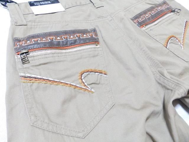 《New》エスニック&ネイティブ★バックジップ刺繍・ツイル*ハーフパンツ<ベージュ・w82> < 男性ファッション  《New》エスニック&ネイティブ★バックジップ刺繍・ツイル*ハーフパンツ<ベージュ・w82> < 男性ファッションの