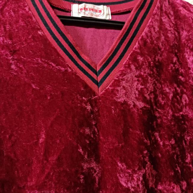 USED★クラッシュベロアのショート丈カットソー/ボルドー < 女性ファッション  USED★クラッシュベロアのショート丈カットソー/ボルドー < 女性ファッションの