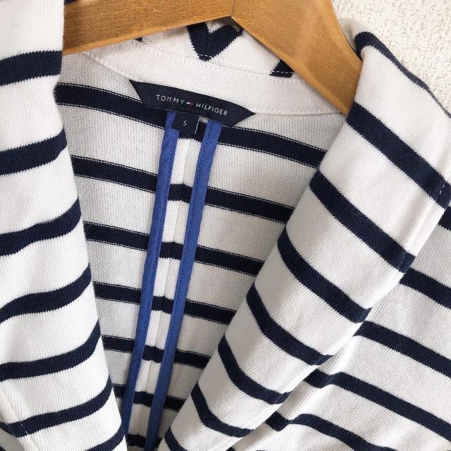 ◆TOMMY HILFIGER/トミーヒルフィガー◆スウェット生地ジャケット★ホワイト×ネイビーボーダーS*美品 < ブランド  ◆TOMMY HILFIGER/トミーヒルフィガー◆スウェット生地ジャケット★ホワイト×ネイビーボーダーS*美品 < ブランドの