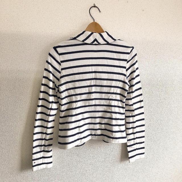 ◆TOMMY HILFIGER/トミーヒルフィガー◆スウェット生地ジャケット★ホワイト×ネイビーボーダーS*美品 < ブランド  ◆TOMMY HILFIGER/トミーヒルフィガー◆スウェット生地ジャケット★ホワイト×ネイビーボーダーS*美品 < ブランドの