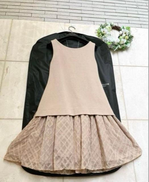 デイジーリン フォクシー パウダリーワンピース 異素材 ベージュ 38 チェック < ブランド デイジーリン フォクシー パウダリーワンピース 異素材 ベージュ 38 チェック < ブランドの