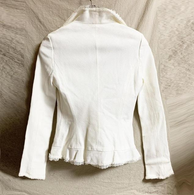 新品 キスミス Xmissフリル リボン レース ジャケット スカート スーツ 白 S < ブランド 新品 キスミス Xmissフリル リボン レース ジャケット スカート スーツ 白 S < ブランドの