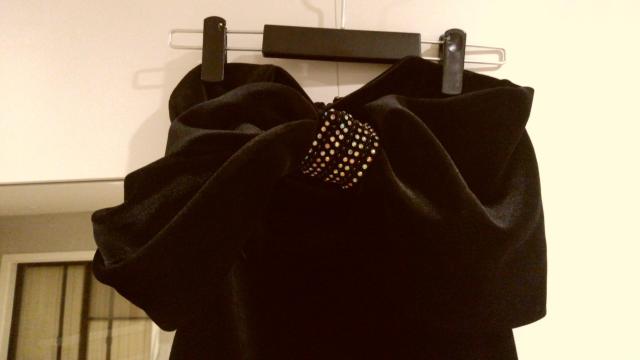 黒ロングベアドレス デカリボン イギリスインポート Mサイズ < 女性ファッション  黒ロングベアドレス デカリボン イギリスインポート Mサイズ < 女性ファッションの