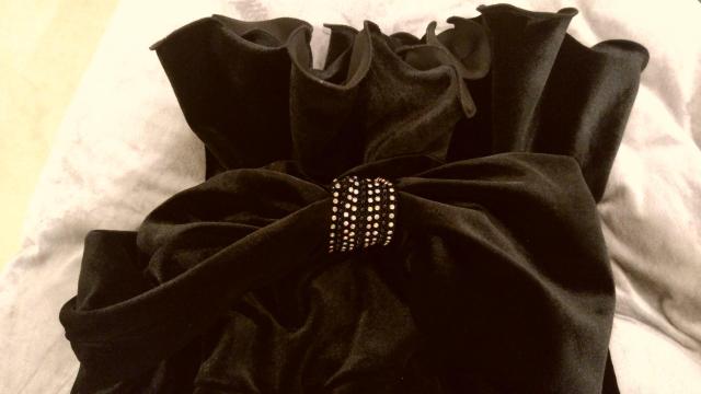 黒ロングベアドレス デカリボン イギリスインポート Mサイズ < 女性ファッション  黒ロングベアドレス デカリボン イギリスインポート Mサイズ < 女性ファッションの