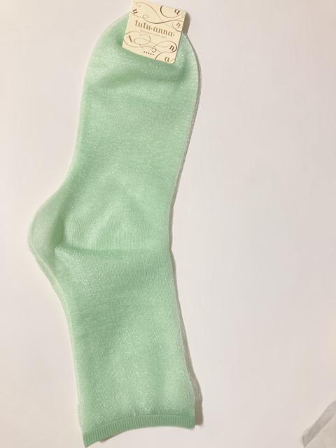 ラメ入り!オールシースルーソックス【新品未使用】ミントグリーン 黄緑 緑●tutu annaチュチュアンナ● < ブランド ラメ入り!オールシースルーソックス【新品未使用】ミントグリーン 黄緑 緑●tutu annaチュチュアンナ● < ブランドの