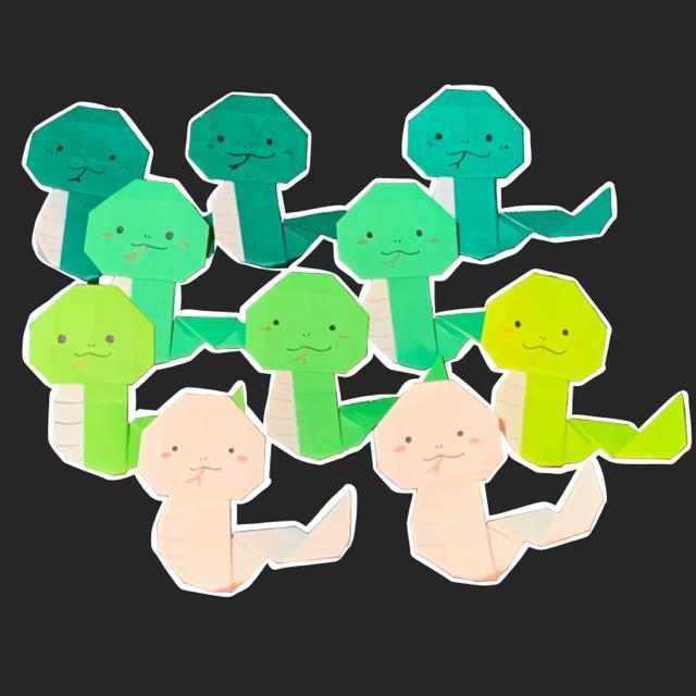 ハンドメイド 折り紙細工 ヘビちゃん 10枚セット 干支 正月 飾り ディスプレイ POP  年賀状 工作素材 < ペット/手芸/園芸  ハンドメイド 折り紙細工 ヘビちゃん 10枚セット 干支 正月 飾り ディスプレイ POP  年賀状 工作素材 < ペット/手芸/園芸の