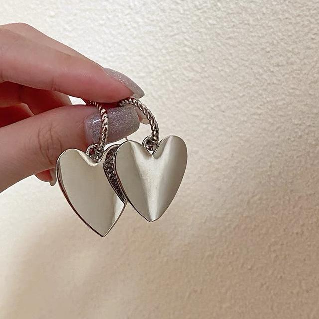 ハート プレートピアス シルバー【両耳セット】 < 女性アクセサリー/時計  ハート プレートピアス シルバー【両耳セット】 < 女性アクセサリー/時計の