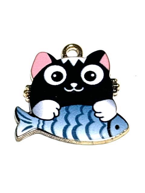 783 魚を持った猫ちゃん 1個 ねこ ネコ アクセサリーチャーム 金属パーツ < ペット/手芸/園芸 783 魚を持った猫ちゃん 1個 ねこ ネコ アクセサリーチャーム 金属パーツ < ペット/手芸/園芸の