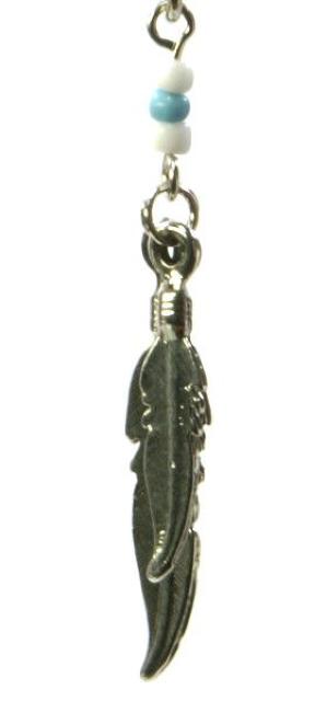 ビーズ付きプチフェザーネックレス 白青 ミニ 羽根 エスニック カジュアル 鳥 モチーフ トップ ブルー ホワイト シルバー < 男性アクセサリー/時計  ビーズ付きプチフェザーネックレス 白青 ミニ 羽根 エスニック カジュアル 鳥 モチーフ トップ ブルー ホワイト シルバー  < 男性アクセサリー/時計の