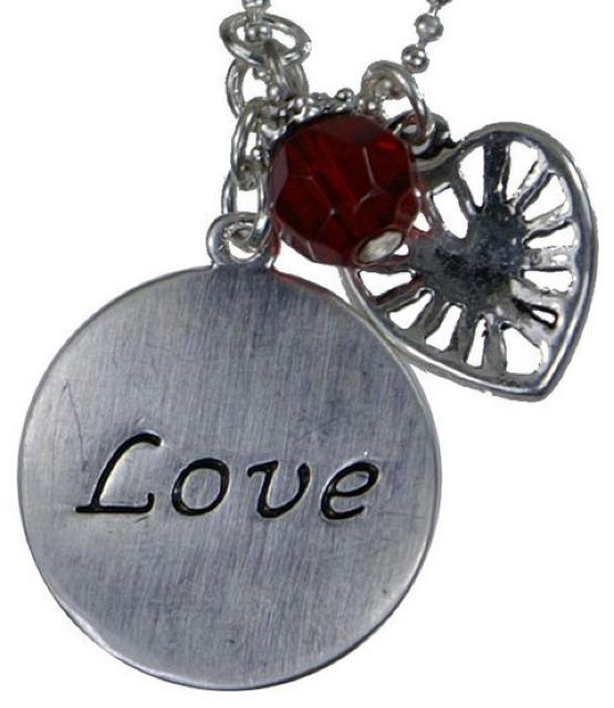 LOVEプレートネックレス ペンダント トップ メッセージ 可愛い モチーフ ハート ストーン レッド < 女性アクセサリー/時計  LOVEプレートネックレス ペンダント トップ メッセージ 可愛い モチーフ ハート ストーン レッド  < 女性アクセサリー/時計の