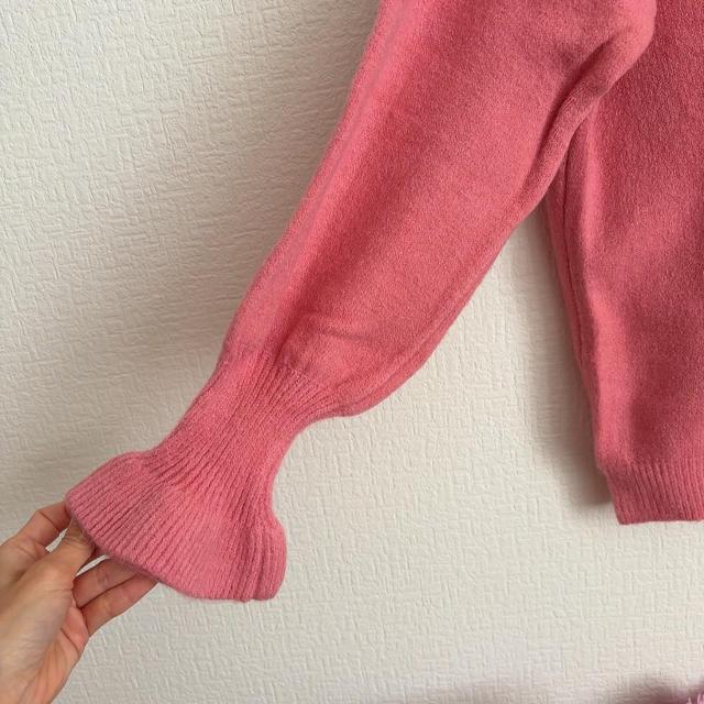 新品!!◆newNE/ニューネ◆ふんわり袖フリルニット★ピンクS*カジュアルコーデ♪ < 女性ファッション 新品!!◆newNE/ニューネ◆ふんわり袖フリルニット★ピンクS*カジュアルコーデ♪ < 女性ファッションの