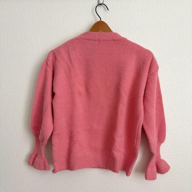 新品!!◆newNE/ニューネ◆ふんわり袖フリルニット★ピンクS*カジュアルコーデ♪ < 女性ファッション 新品!!◆newNE/ニューネ◆ふんわり袖フリルニット★ピンクS*カジュアルコーデ♪ < 女性ファッションの