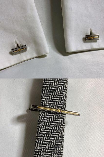 正規 ダンヒルdunhill dロゴ コンビカラー ネクタイピン カフス セット ゴールド×シルバー < ブランド  正規 ダンヒルdunhill dロゴ コンビカラー ネクタイピン カフス セット ゴールド×シルバー < ブランドの