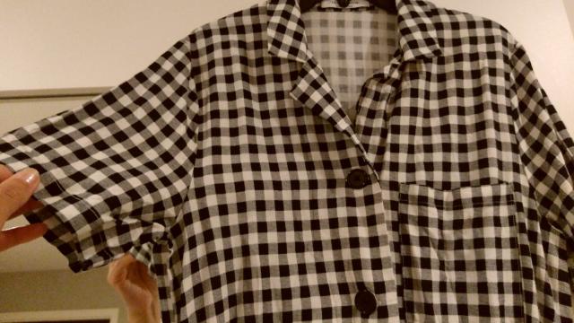 Berska白黒チェックチュニックベルト付きMサイズ < 女性ファッション  Berska白黒チェックチュニックベルト付きMサイズ < 女性ファッションの