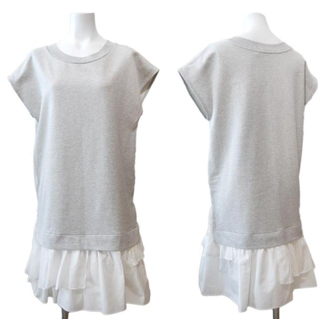 新品モスキーノMOSCHINO裾フリル スウェットワンピース グレ < ブランド  新品モスキーノMOSCHINO裾フリル スウェットワンピース グレ < ブランドの