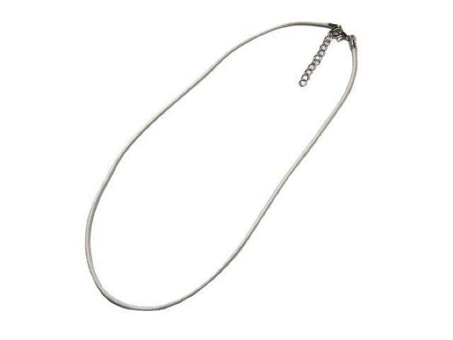 ネックレスのみ ホワイト 2mm幅 長さ45cm 高強度 編み込みナイロン素材 レザー風 アクセサリー ペンダント メンズ < 男性アクセサリー/時計  ネックレスのみ ホワイト 2mm幅 長さ45cm 高強度 編み込みナイロン素材 レザー風 アクセサリー ペンダント メンズ  < 男性アクセサリー/時計の