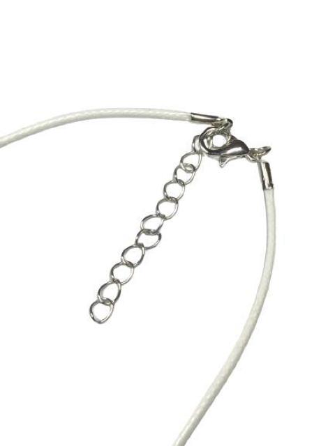 ネックレスのみ ホワイト 2mm幅 長さ45cm 高強度 編み込みナイロン素材 レザー風 アクセサリー ペンダント メンズ < 男性アクセサリー/時計  ネックレスのみ ホワイト 2mm幅 長さ45cm 高強度 編み込みナイロン素材 レザー風 アクセサリー ペンダント メンズ < 男性アクセサリー/時計の