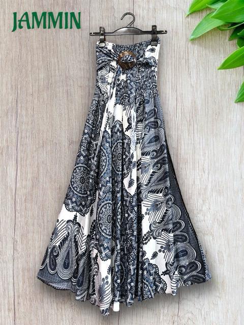 ペーズリー紋様柄フレアスカート ロングスカート ヒッピー アジアン エスニック < 女性ファッション  ペーズリー紋様柄フレアスカート ロングスカート ヒッピー アジアン エスニック  < 女性ファッションの