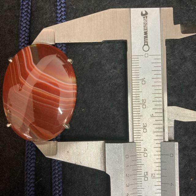 ループタイ 赤瑪瑙 オニキス ループタイ オレンジストライプ < 男性ファッション  ループタイ 赤瑪瑙 オニキス ループタイ オレンジストライプ < 男性ファッションの