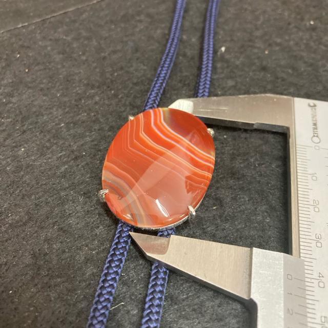 ループタイ 赤瑪瑙 オニキス ループタイ オレンジストライプ < 男性ファッション  ループタイ 赤瑪瑙 オニキス ループタイ オレンジストライプ < 男性ファッションの