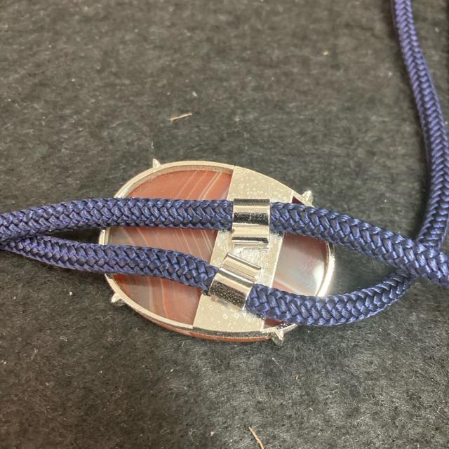 ループタイ 赤瑪瑙 オニキス ループタイ オレンジストライプ < 男性ファッション  ループタイ 赤瑪瑙 オニキス ループタイ オレンジストライプ < 男性ファッションの