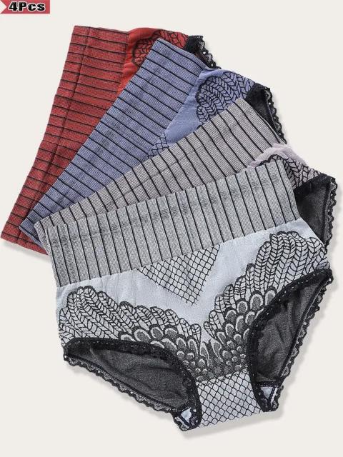 超お買い得1090円★4枚セットのハイウエストレースレディースパンティセット 柔らか肌に優しい USAサイズM(日本サイズL相当) < 女性ファッション 超お買い得1090円★4枚セットのハイウエストレースレディースパンティセット 柔らか肌に優しい USAサイズM(日本サイズL相当) < 女性ファッションの