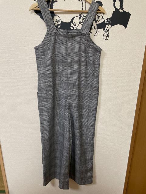 チェック柄 サロペット オーバーオール Lサイズ グレー系 ポリエステル 春夏秋 < 女性ファッション チェック柄 サロペット オーバーオール Lサイズ グレー系 ポリエステル 春夏秋 < 女性ファッションの