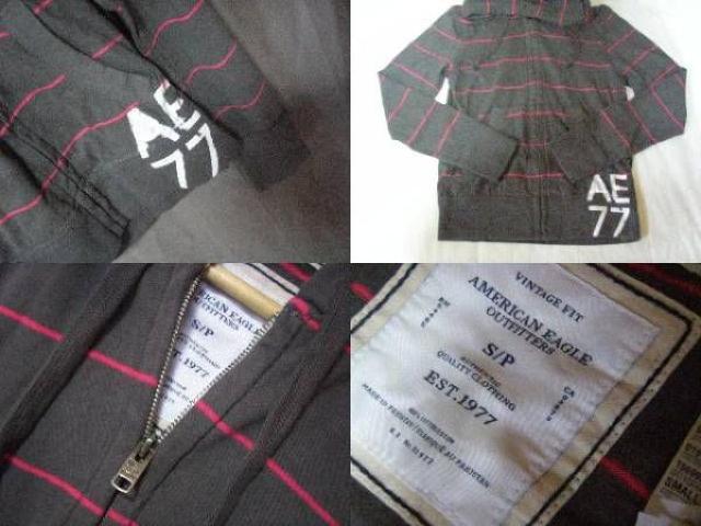 即決 USA購入A.Eagle フルジップパーカーUS S D-Gray xPink 新品 < 男性ファッション  即決 USA購入A.Eagle フルジップパーカーUS S D-Gray xPink 新品 < 男性ファッションの