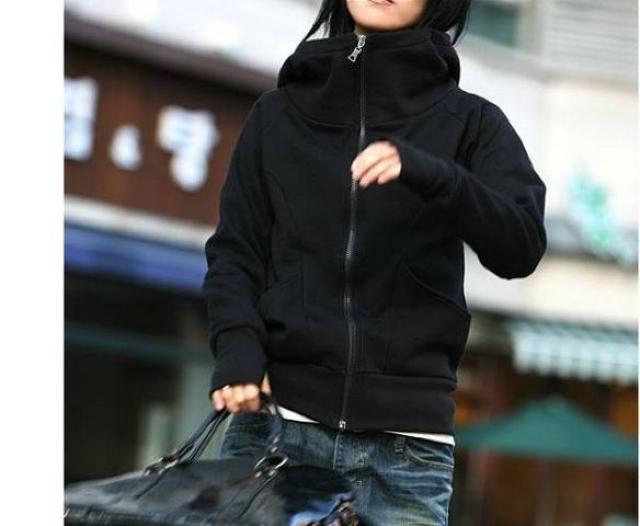 ★売れてる★ジップアップフリースパーカー★BK < 女性ファッション  ★売れてる★ジップアップフリースパーカー★BK < 女性ファッションの