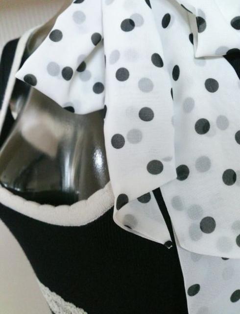 セシルマクビー★ドット柄スカーフ付き ニット ワンピ < ブランド  セシルマクビー★ドット柄スカーフ付き ニット ワンピ < ブランドの