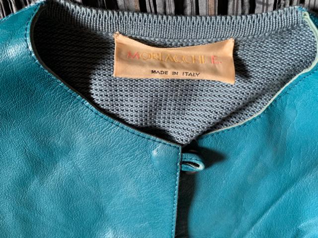 ITALY製 小羊革半?ニット 青色 サイズL 送料無料 < 女性ファッション  ITALY製 小羊革半?ニット 青色 サイズL 送料無料  < 女性ファッションの