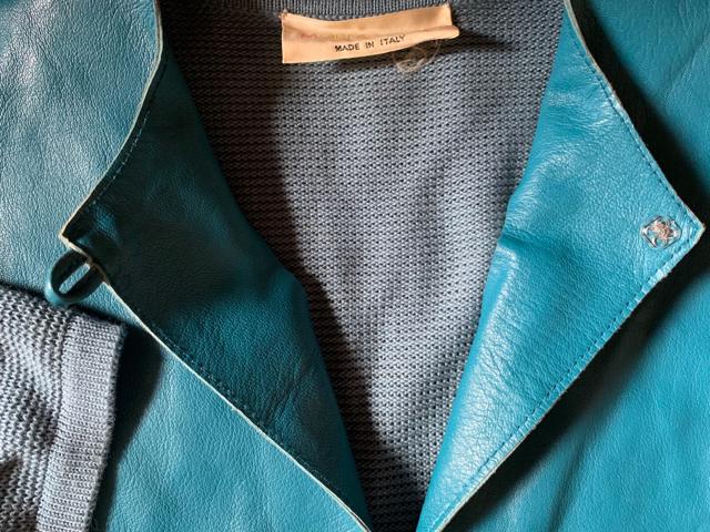 ITALY製 小羊革半?ニット 青色 サイズL 送料無料 < 女性ファッション  ITALY製 小羊革半?ニット 青色 サイズL 送料無料 < 女性ファッションの