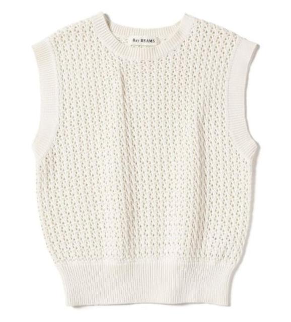 レディース メッシュ編み クルーネック ベスト < 女性ファッション レディース メッシュ編み クルーネック ベスト < 女性ファッションの