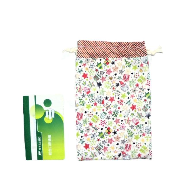 【マチなし巾着】◆Merry Christmas◆クリスマス◆サンタクロース・ミトン・プレゼント◆裏地あり巾着 < 女性ファッション 【マチなし巾着】◆Merry Christmas◆クリスマス◆サンタクロース・ミトン・プレゼント◆裏地あり巾着 < 女性ファッションの