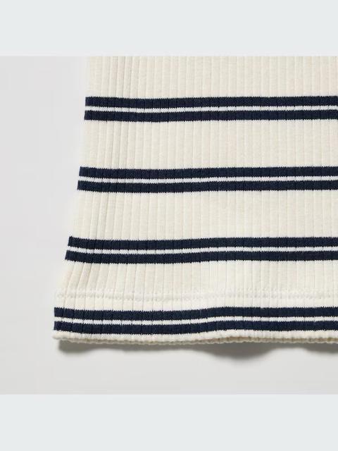 ユニクロ リブボーダーハイネックT 長袖Tシャツ 白 ホワイト L < ブランド ユニクロ リブボーダーハイネックT 長袖Tシャツ 白 ホワイト L < ブランドの