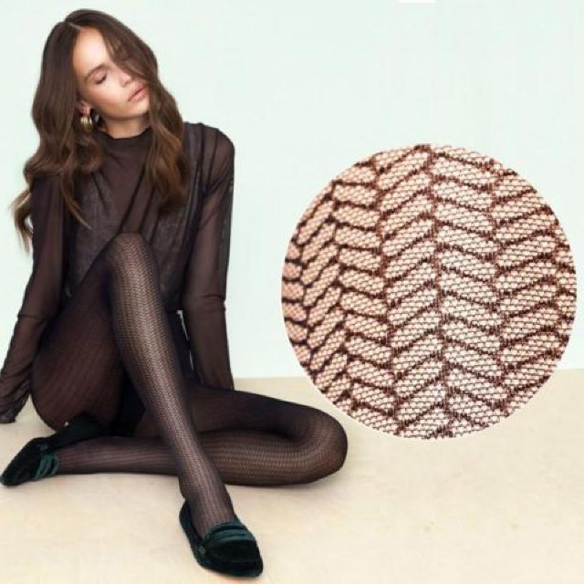 EU製 ヘリンボーン模様のメッシュタイプパンスト < 女性ファッション  EU製 ヘリンボーン模様のメッシュタイプパンスト < 女性ファッションの