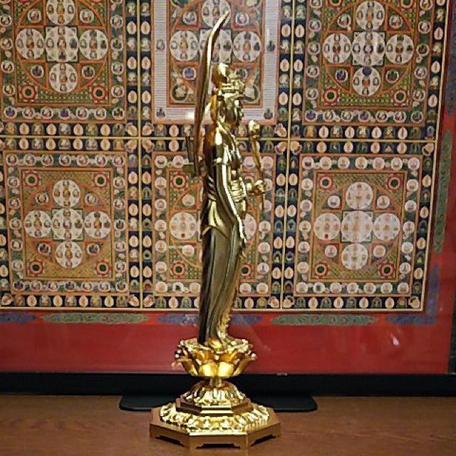 聖観音菩薩 合金製 26cm【牧田秀雲作】 高さ26cm×巾8.8cm < インテリア/ライフ  聖観音菩薩 合金製 26cm【牧田秀雲作】 高さ26cm×巾8.8cm < インテリア/ライフの