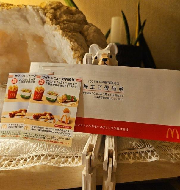 マクドナルド株主優待+サイドメニュー2枚 < チケット/金券 マクドナルド株主優待+サイドメニュー2枚 < チケット/金券の