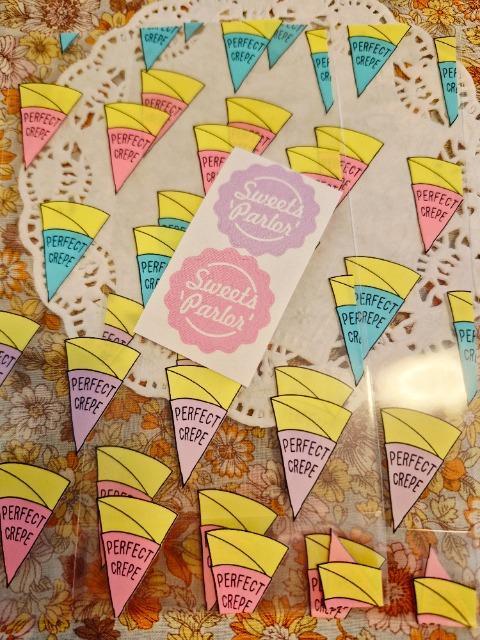 お裾分け☆クレープ柄ラッピングバック2枚+シール☆ < インテリア/ライフ お裾分け☆クレープ柄ラッピングバック2枚+シール☆ < インテリア/ライフの