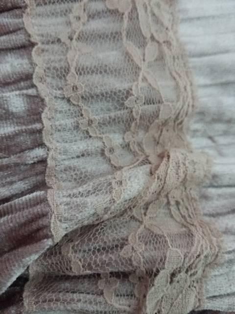 送料半額今大流行プリ-ッ入ベロアでクルンリボン&レ-ス今大人気( 〃▽〃)♪ < 女性ファッション  送料半額今大流行プリ-ッ入ベロアでクルンリボン&レ-ス今大人気( 〃▽〃)♪ < 女性ファッションの